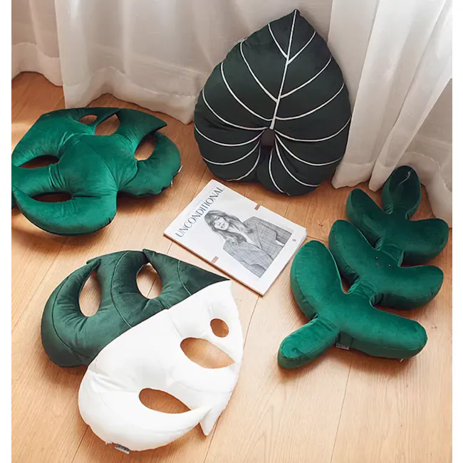 Philodendron Leaf Plush Cushion - 6