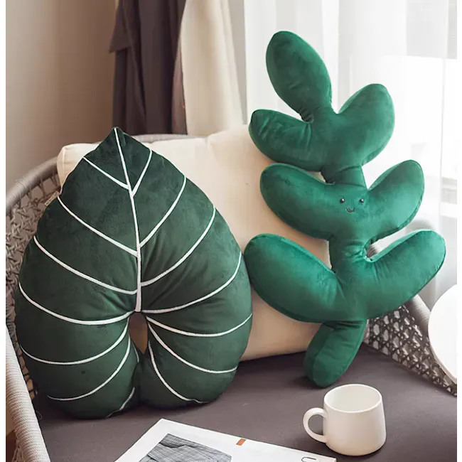 Philodendron Leaf Plush Cushion - 3