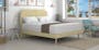 Anitra Super Single Bed - Sand (Faux Leather) - 1