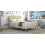 Anitra Super Single Bed - Sand (Faux Leather) - 1