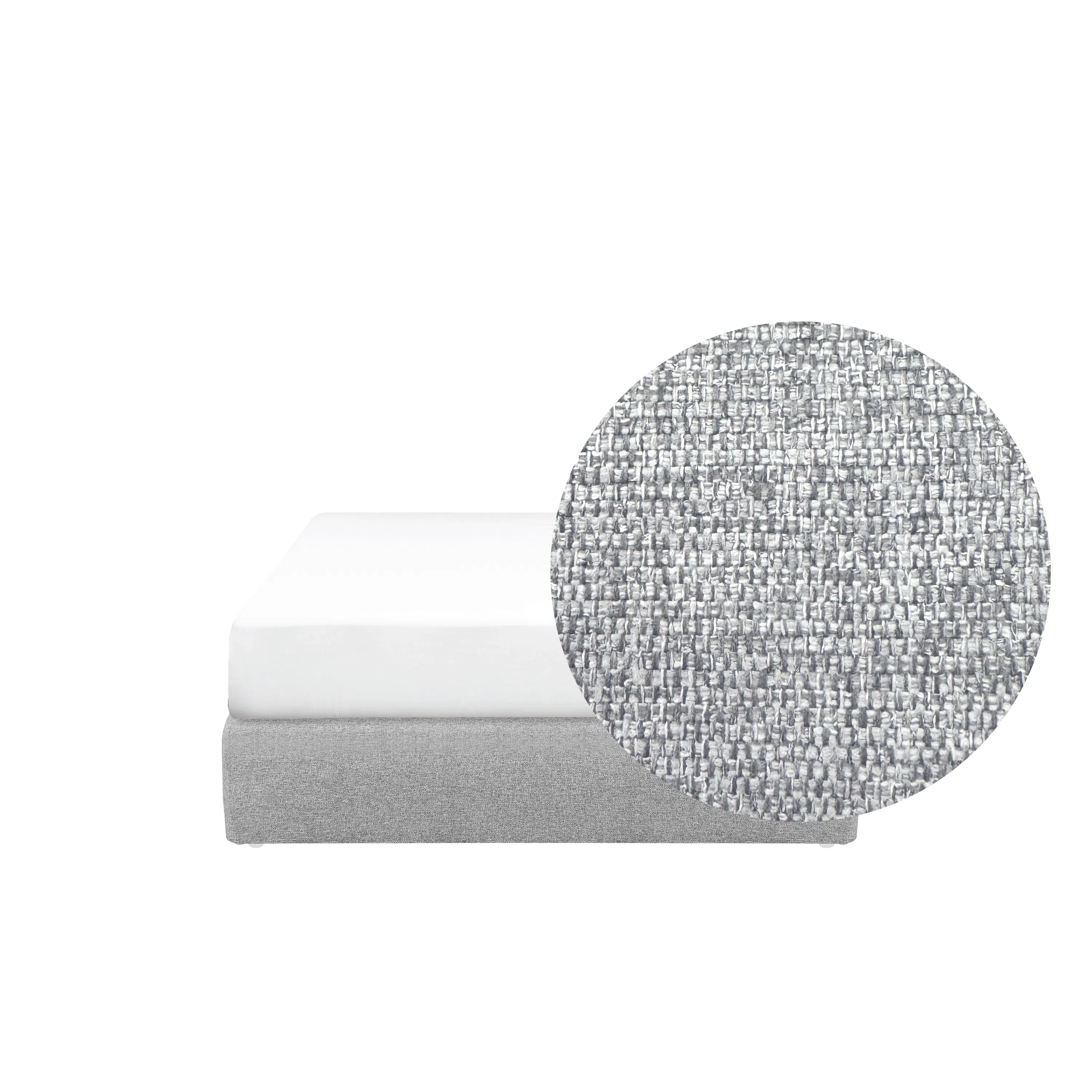 ESSENTIALS Single Box Bed - Pebble (Eco Clean Fabric)