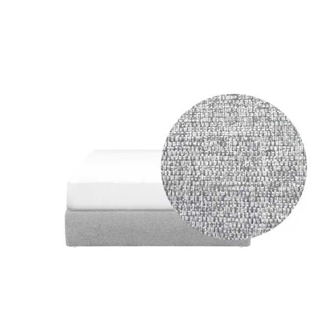 ESSENTIALS Single Box Bed - Pebble (Eco Clean Fabric) - 1