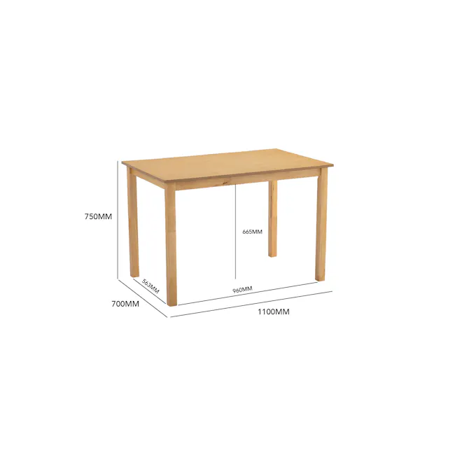 Wald Dining Table 1.1m with 4 Wald Chairs - Cocoa - 6 - Wooden table, 750mm height, 665mm width, 700mm depth, 1100mm base