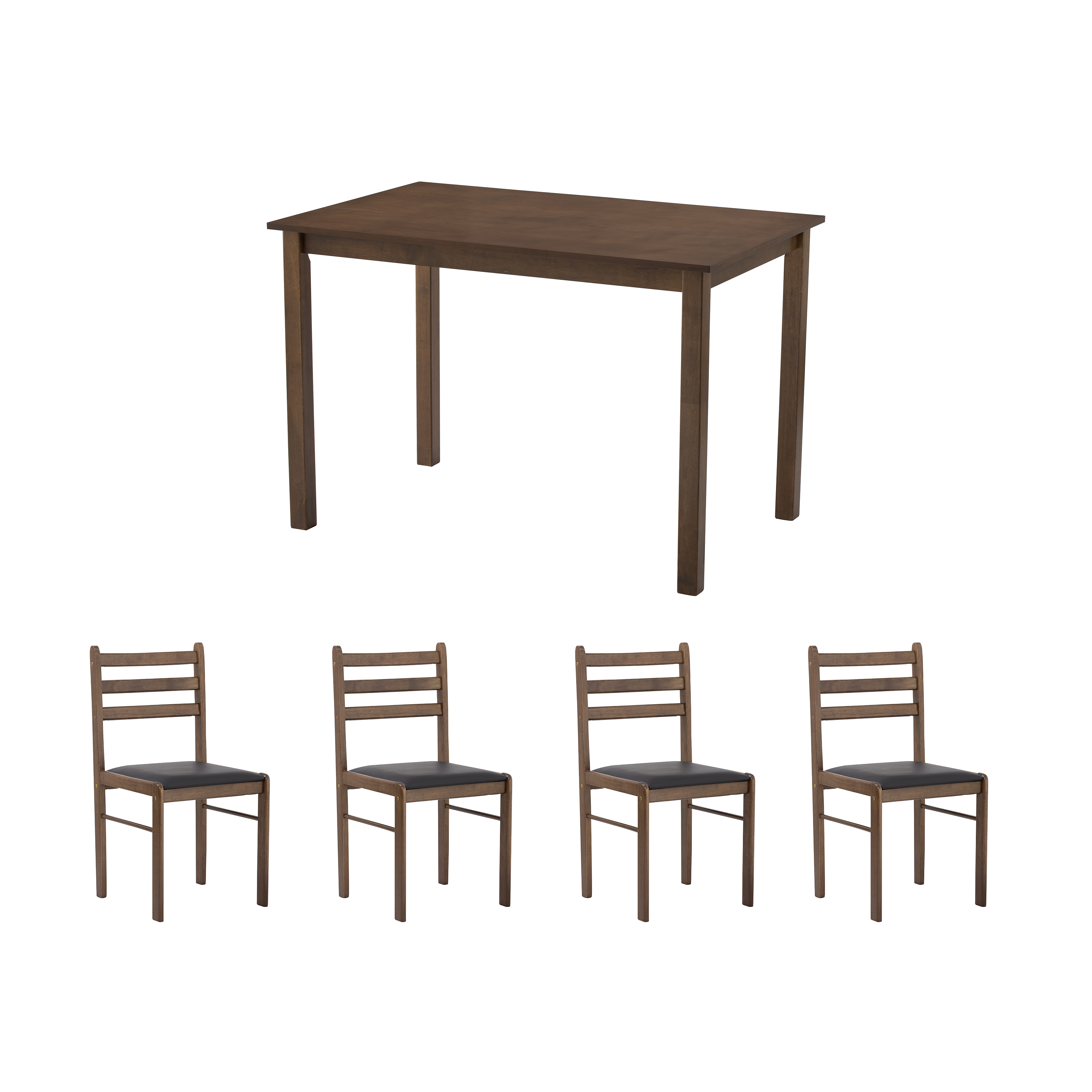 Wald Dining Table 1.1m with 4 Wald Chairs - Cocoa