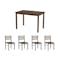 Wald Dining Table 1.1m with 4 Wald Chairs - Cocoa