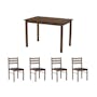 Wald Dining Table 1.1m with 4 Wald Chairs - Cocoa - 0