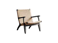 Gretta Rattan Lounge Chair - Black Ash
