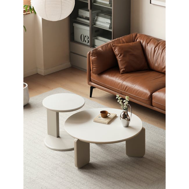 Blair Round Side Table - Grey, Sintered Stone - 6