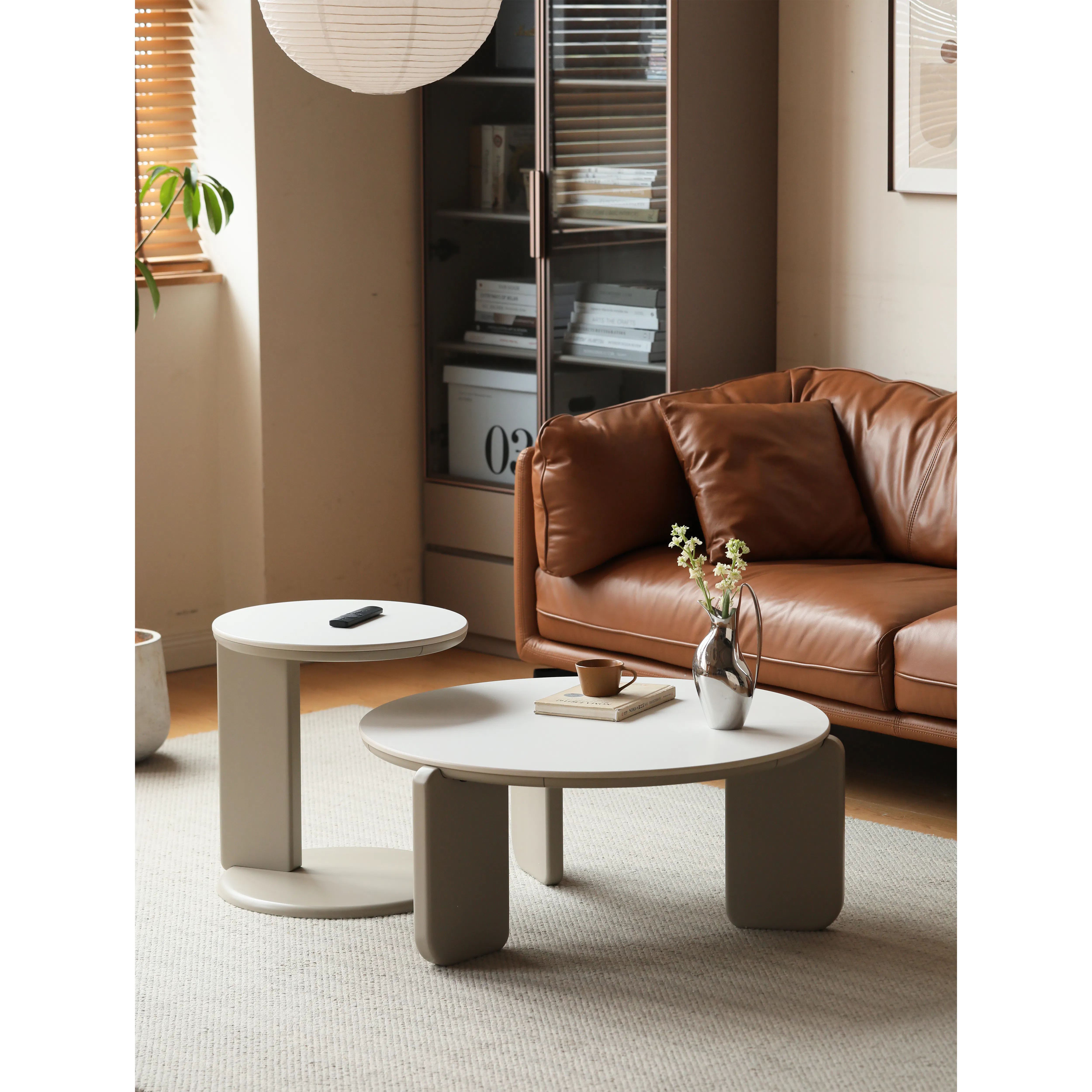 Blair Round Side Table - Grey, Sintered Stone - 7