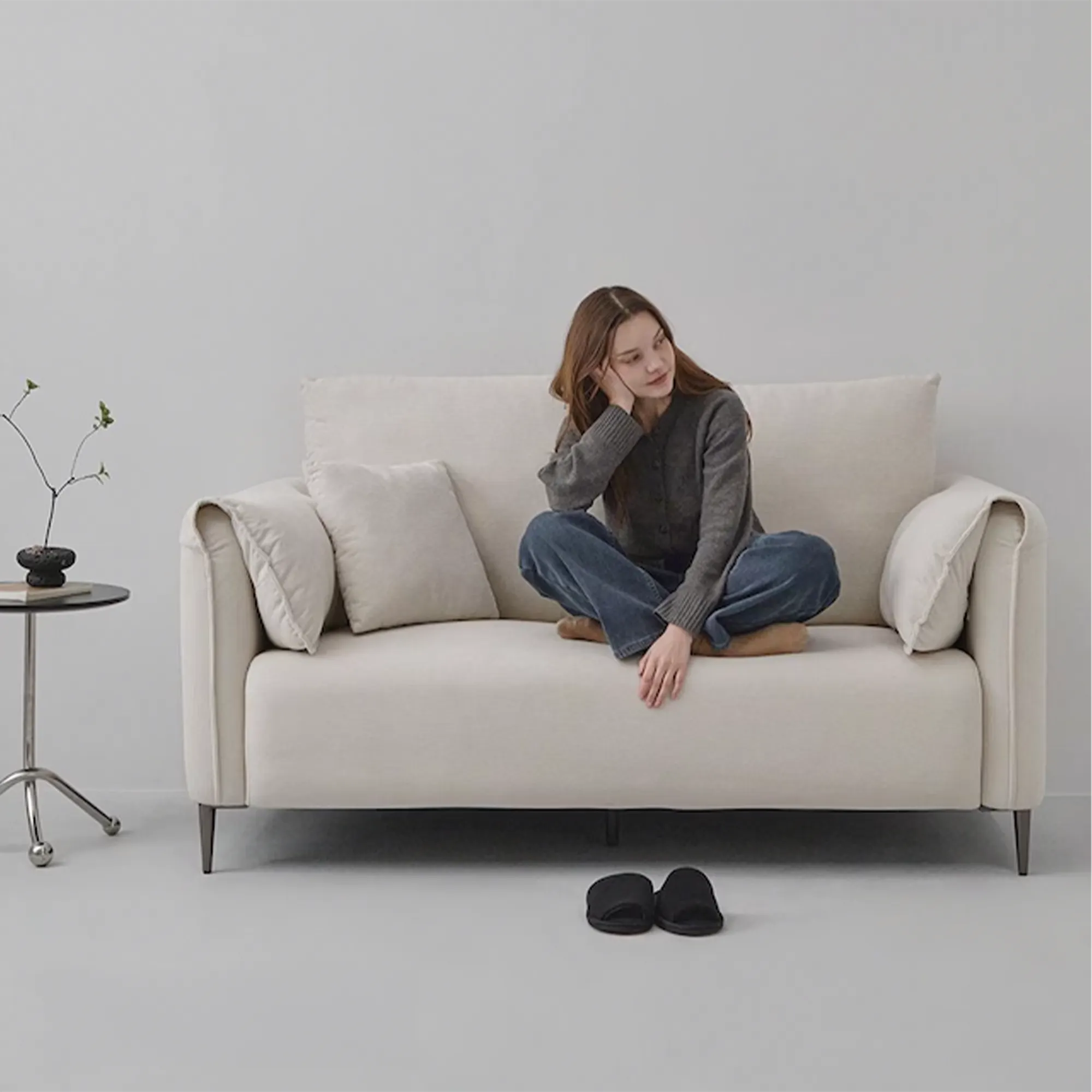 (As-is) Taro 3 Seater Sofa - Ivory - 17