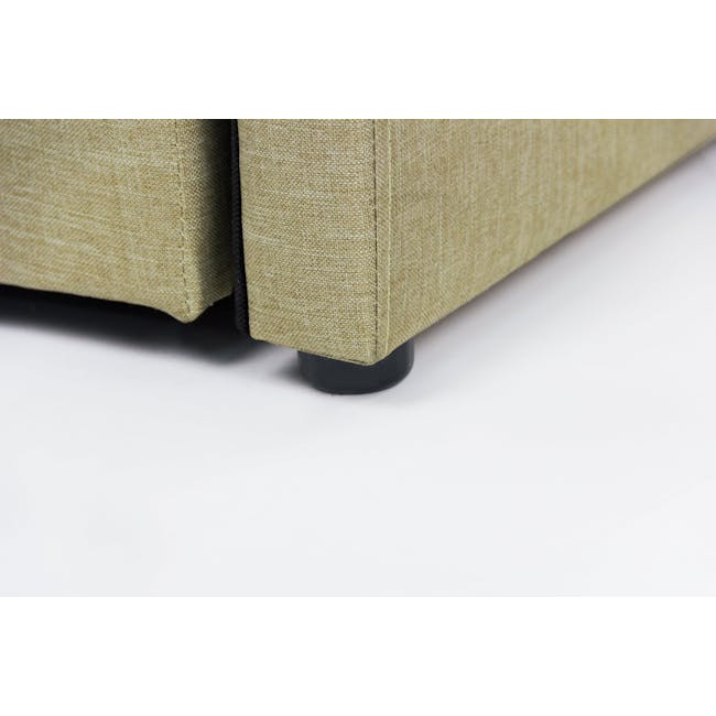 ESSENTIALS Super Single Trundle Bed - Khaki (Fabric) - 10
