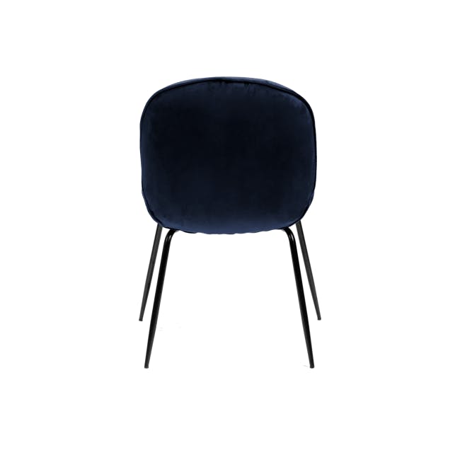 Marmor Marble Round Dining Table 1.1m in White with 4 Lennon Dining Chairs in Royal Blue and Pine Green - 16