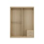 Lorren Sliding Door Wardrobe 2 with Glass Panel - Herringbone Oak - 1