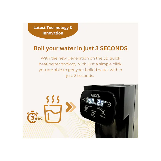 ARDEN Kitchen 3L Instant Hot Compact Water Dispenser - Device + Filter - 3