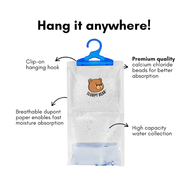 Slurpy Bear Hanging Dehumidifier 20pcs - Ocean Breeze - 4