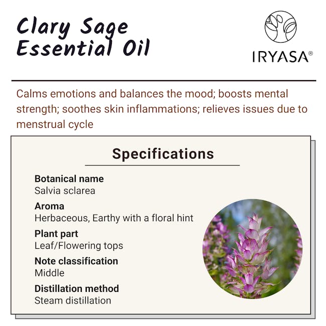 Iryasa Organic Clary Sage Essential Oil - 6