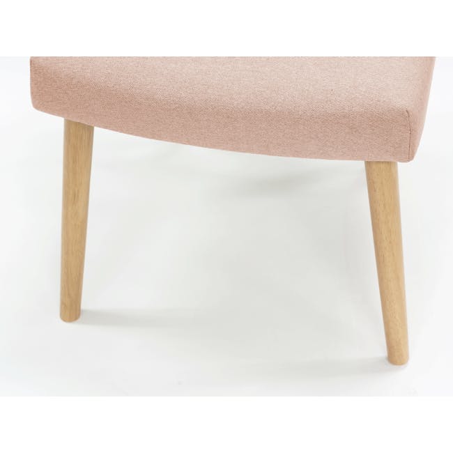 Miranda Chair - Natural, Peach Pink - 11 - Light wooden chair with light wooden legs, light wooden seat, light wooden