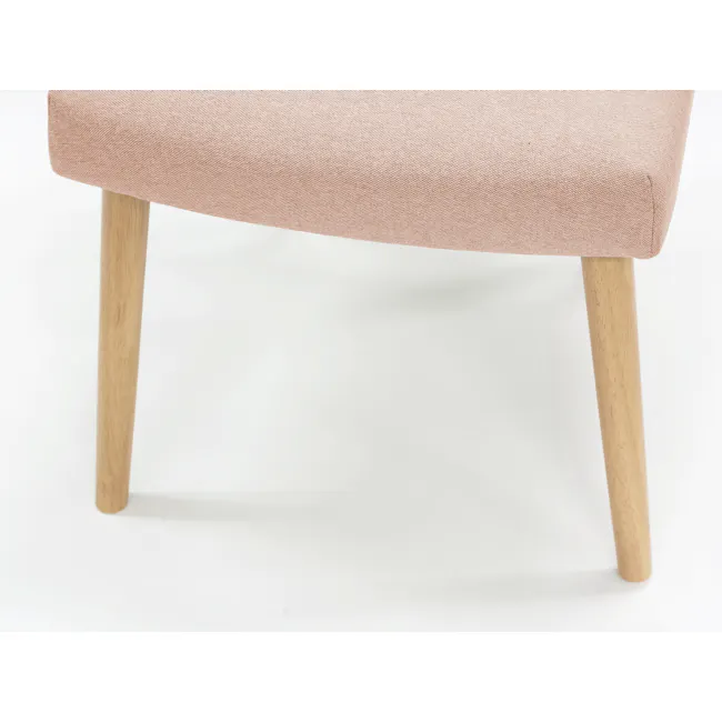 Charmant Dining Table 1.4m with Miranda Bench and Chairs in Peach Pink - 26 - Light wooden chair with light wooden legs