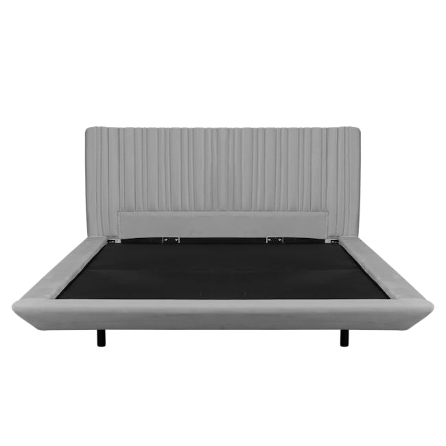 Delia Floating King Bed - Mid Grey Velvet (Spill Resistant) - 1