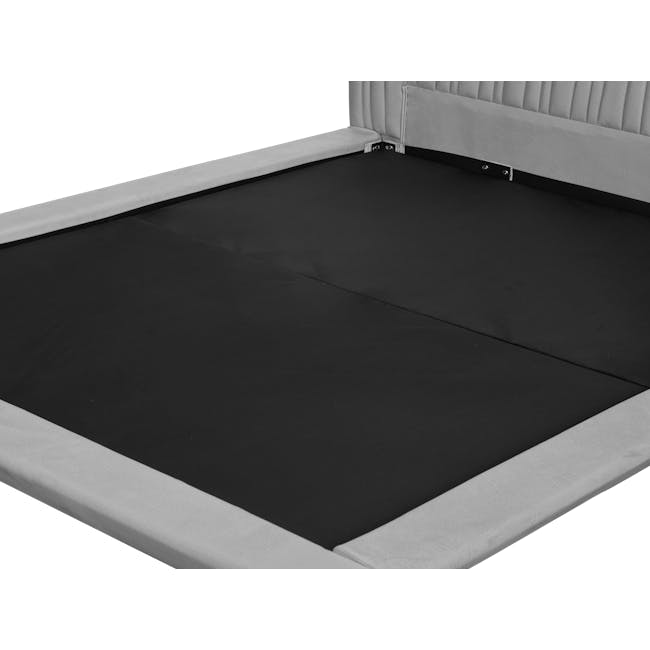 Delia Floating King Bed - Mid Grey Velvet (Spill Resistant) - 6