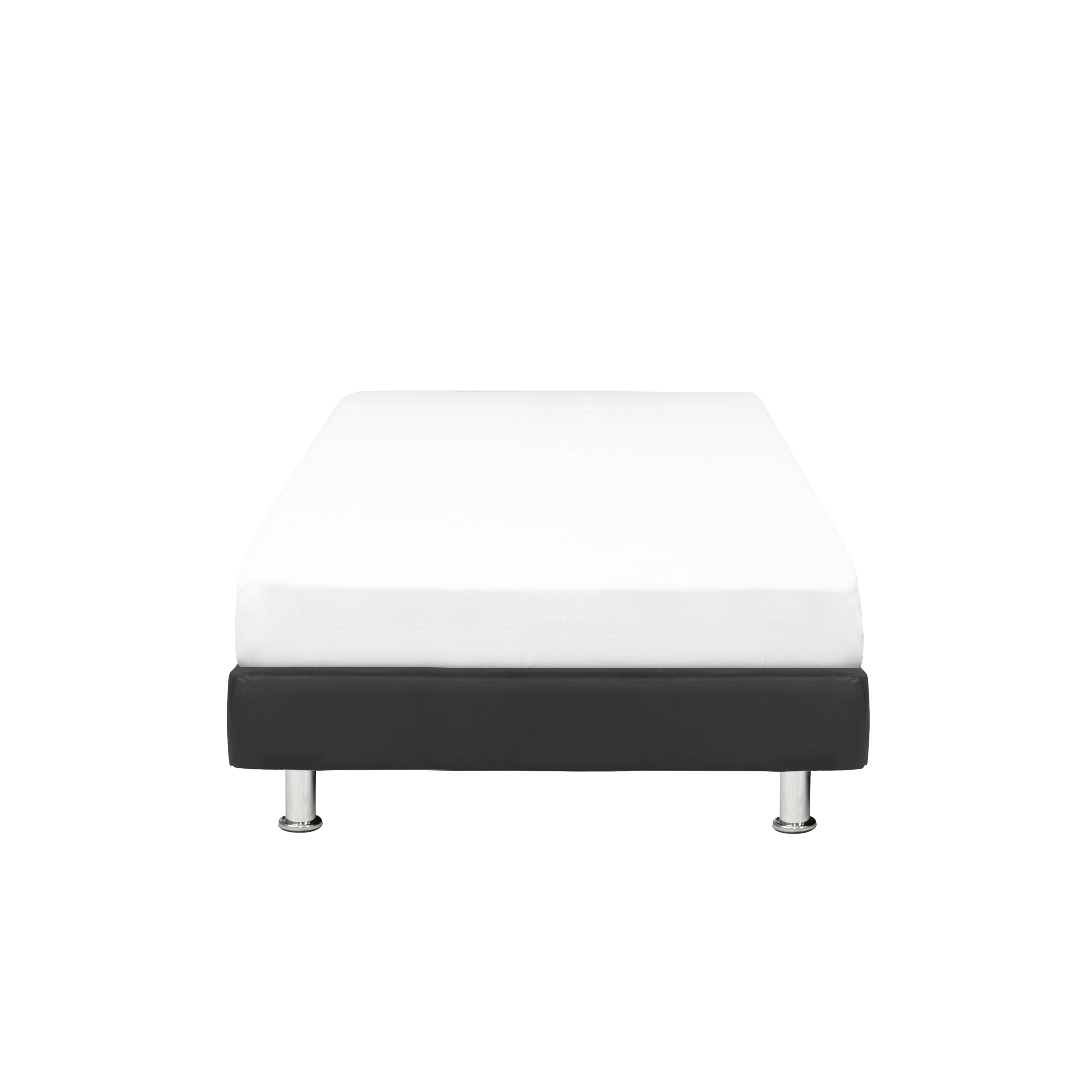 ESSENTIALS Single Divan Bed - Black (Faux Leather)