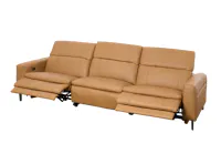 Clyde 4 Seater Power Recliner Sofa - Oslo Tan (Top Grain Leather) - Zero Wall