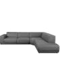 Milan 4 Seater Corner Extended Sofa - Smokey Grey (Faux Leather) - 1
