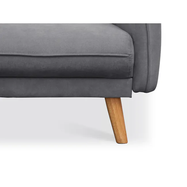 Emery 3 Seater Sofa Bed - Hailstorm - 11 - Grey upholstered chair, wooden legs, soft fabric upholstery, minimalist design