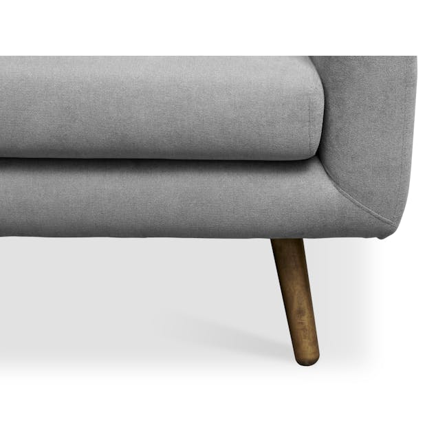 Luke 3 Seater Sofa - Gray Owl - 9 - Grey upholstered chair, textured fabric, modern design, wooden legs, minimalist style