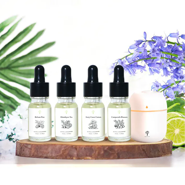 Pristine Aroma Concentrate 10ml - 4 Signature Series Bundle Pack (+ Free Humidifier) - 2 - Aromatherapy blend, natural