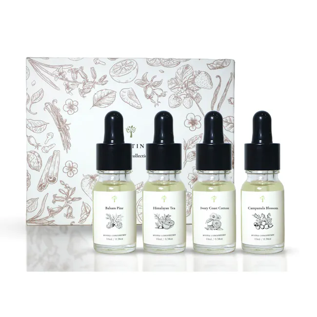 Pristine Aroma Concentrate 10ml - 4 Signature Series Bundle Pack (+ Free Humidifier) - 7 - Aromas blend of Balsam Pine