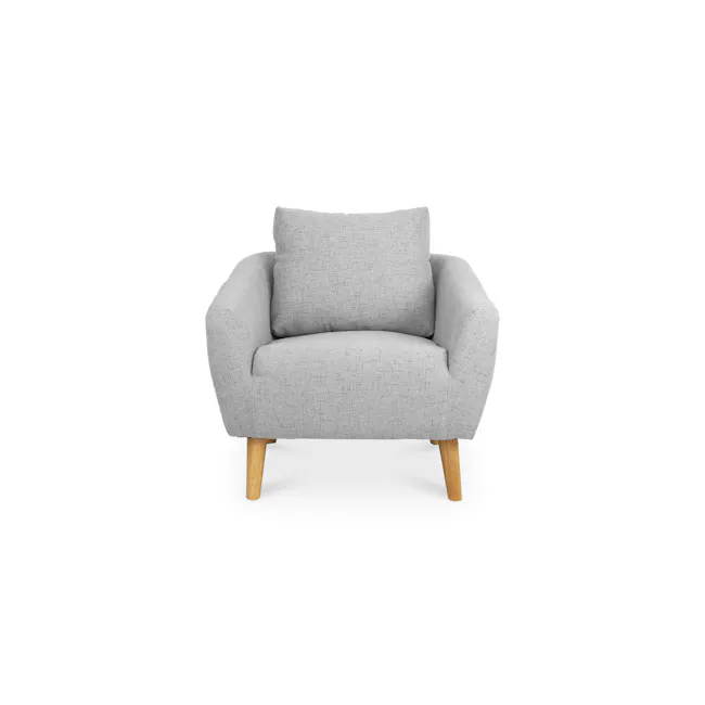 Hana 3 Seater Sofa with Hana Armchair - Light Grey - 21
