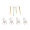 Harold Round Dining Table 1.05m with 4 Oslo Chairs in White - 0