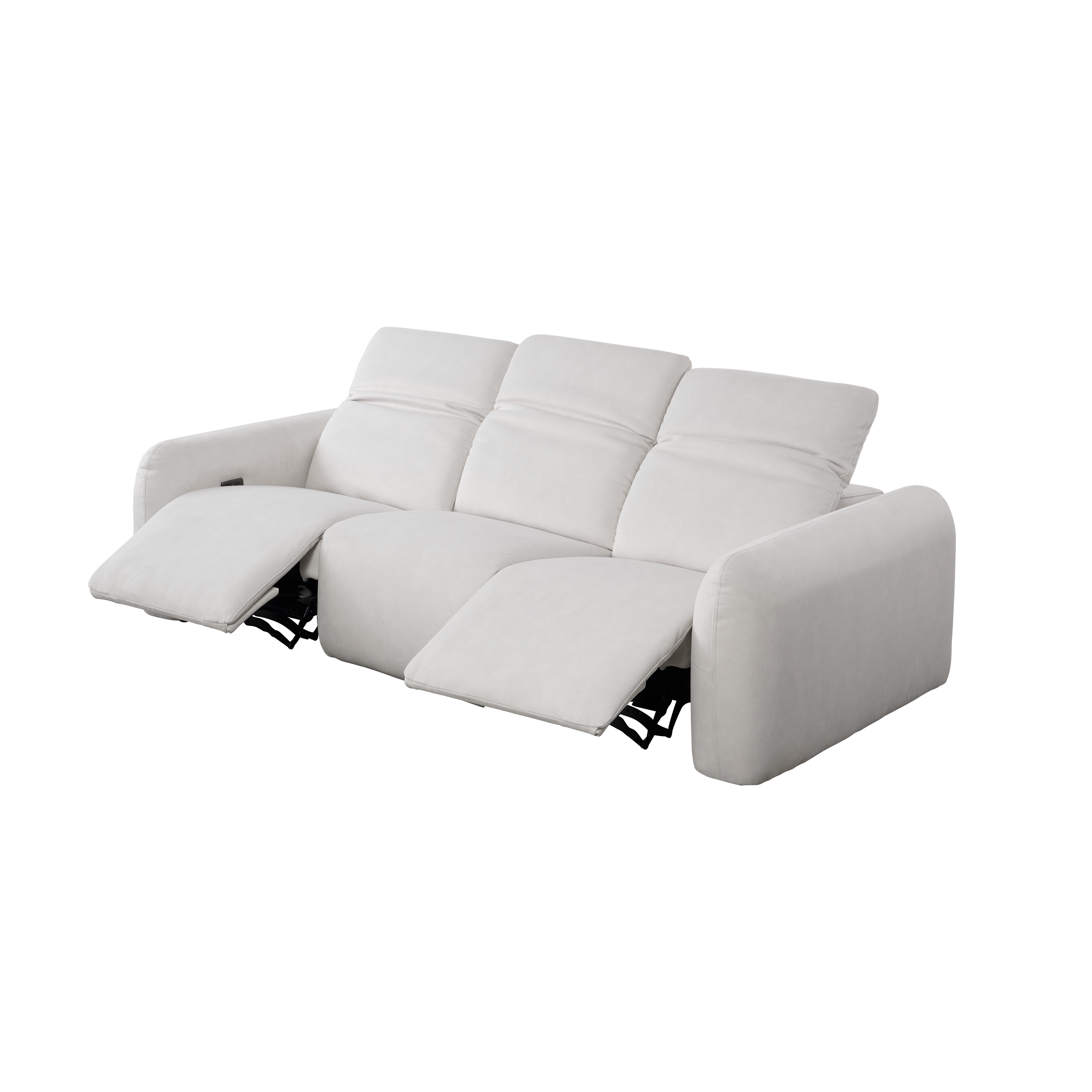 Harmony 3 Seater Power Recliner Sofa - Misty Grey (Scratch Resistant) - Zero Wall