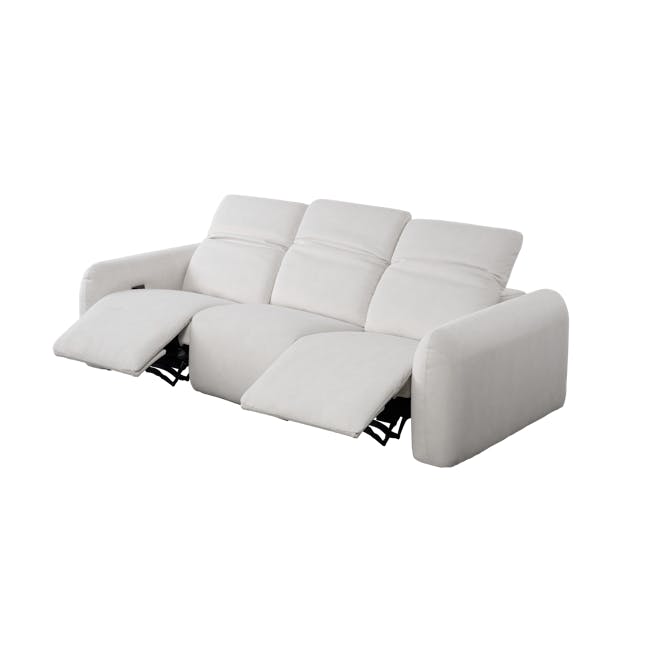 Harmony 3 Seater Power Recliner Sofa - Misty Grey (Scratch Resistant) - Zero Wall - 1 - White modern sofa with multiple