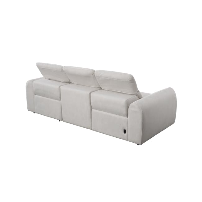 Harmony 3 Seater Power Recliner Sofa - Misty Grey (Scratch Resistant) - Zero Wall - 7 - Luxurious white sectional sofa
