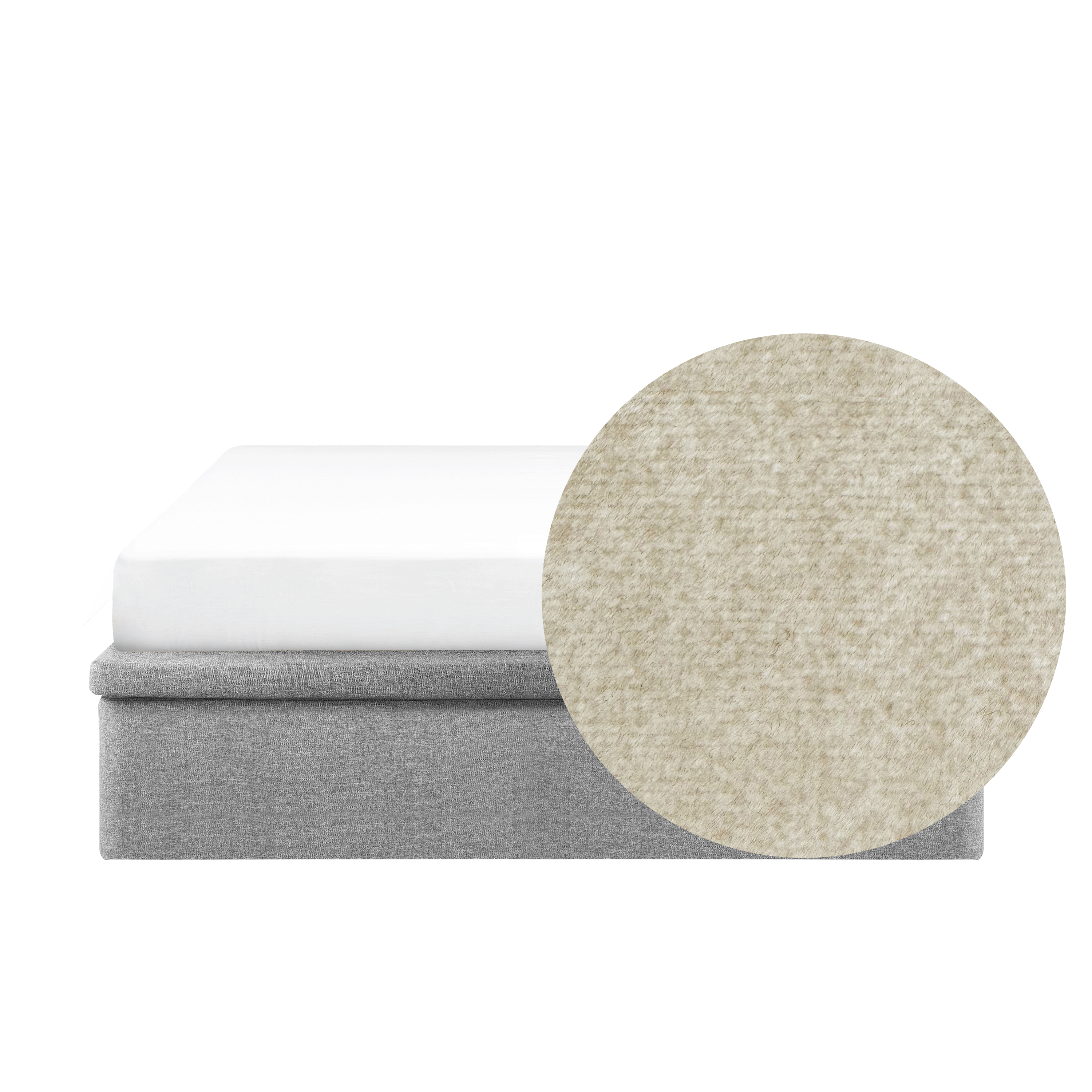 ESSENTIALS Queen Storage Bed - Latte (Pet Friendly)