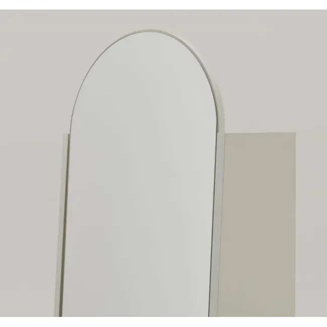 Chelsea Arched Mirror Cabinet 40x165cm - Maple - 5 - Modern minimalist mirror with elegant arch design, sleek white frame