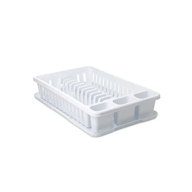 Tatay Dishdrainer Tray - White - 1 - White plastic colander, kitchen dish rack, plastic storage bin, dishwasher rack