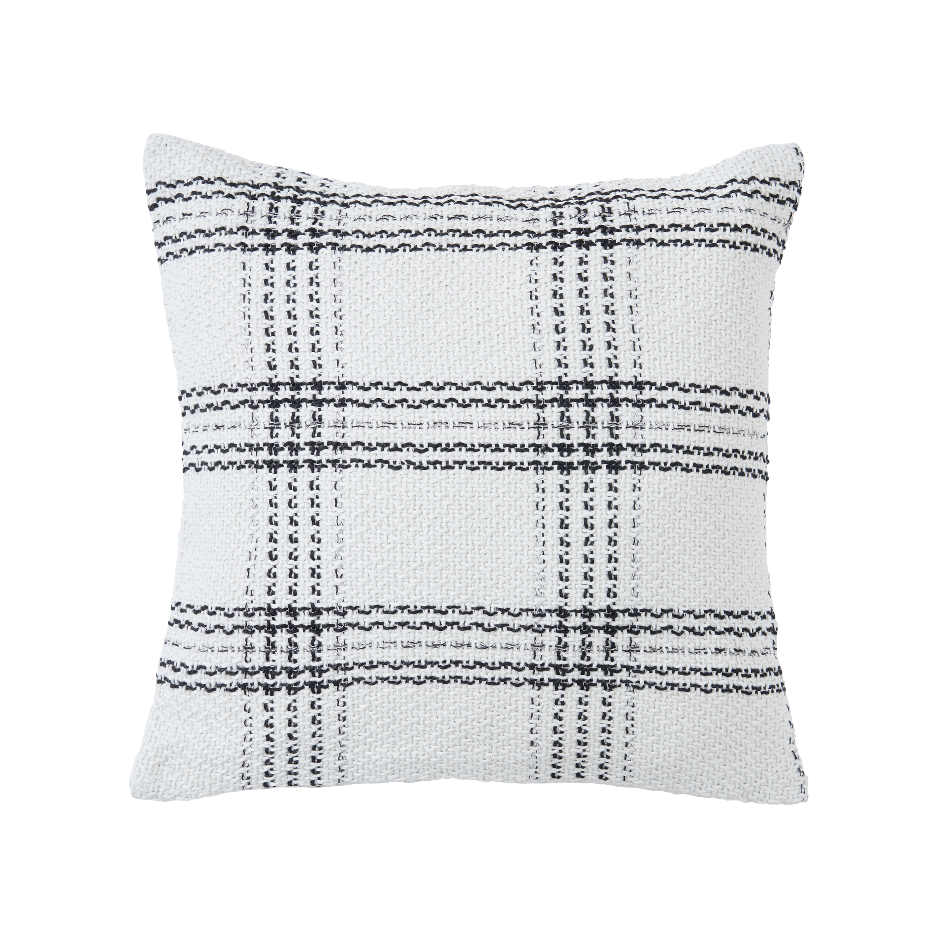 Kelsey Plaid Weaved Cushion - White