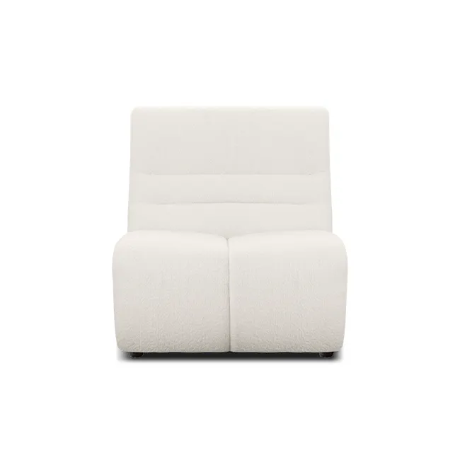 Tara 4 Seater Extended Sofa - Beige - 16 - White upholstered sofa, minimalist design, soft texture, plush fabric, modern