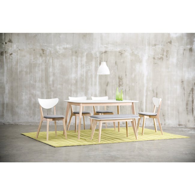 Acker Dining Table 1.5m with Harold Bench 1m and 2 Harold Dining Chair in Seal - 11
