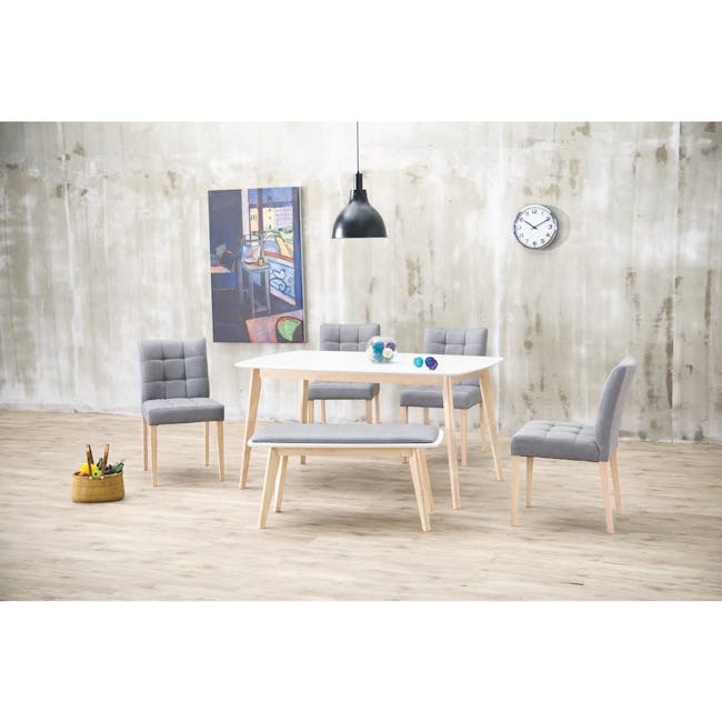 Acker Dining Table 1.5m with Harold Bench 1m and 2 Harold Dining Chair in Seal - 12