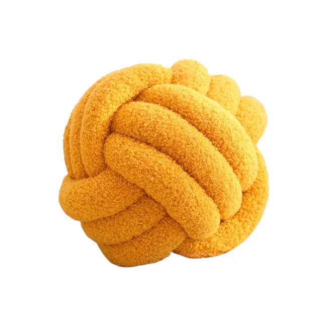Knot Ball Plush Cushion - Yellow - 1