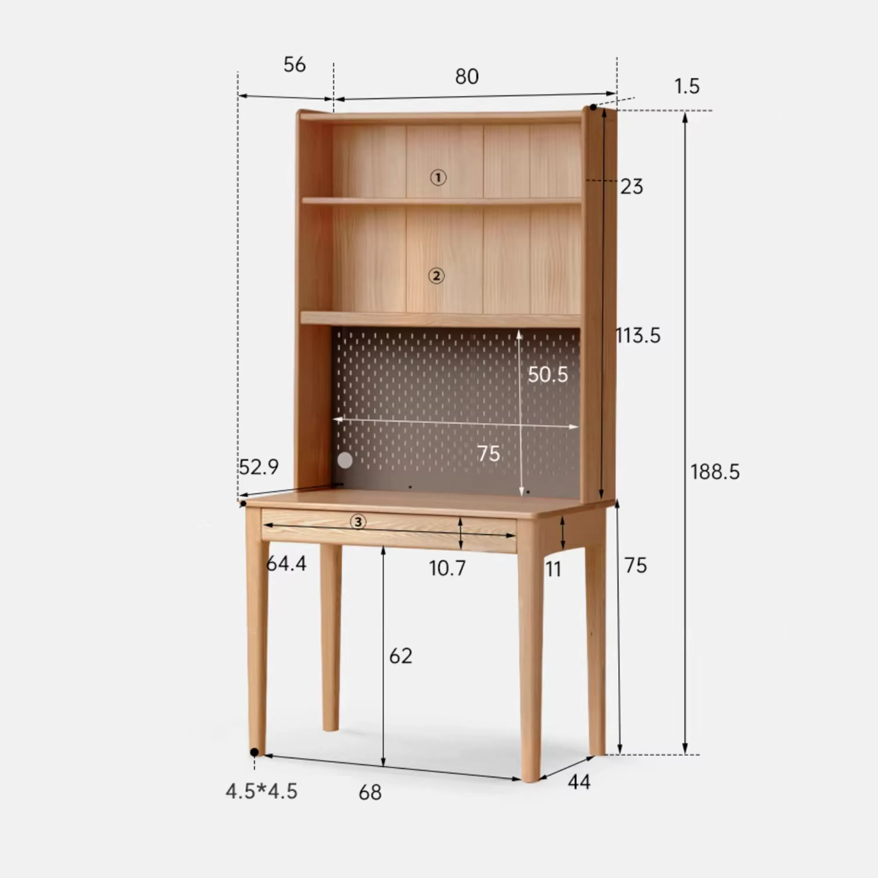 Goma Study Table with Shelf 0.8m - 9