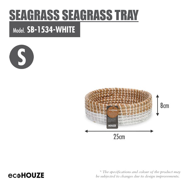 ecoHOUZE Seagrass Tray - White (3 Sizes) - 5