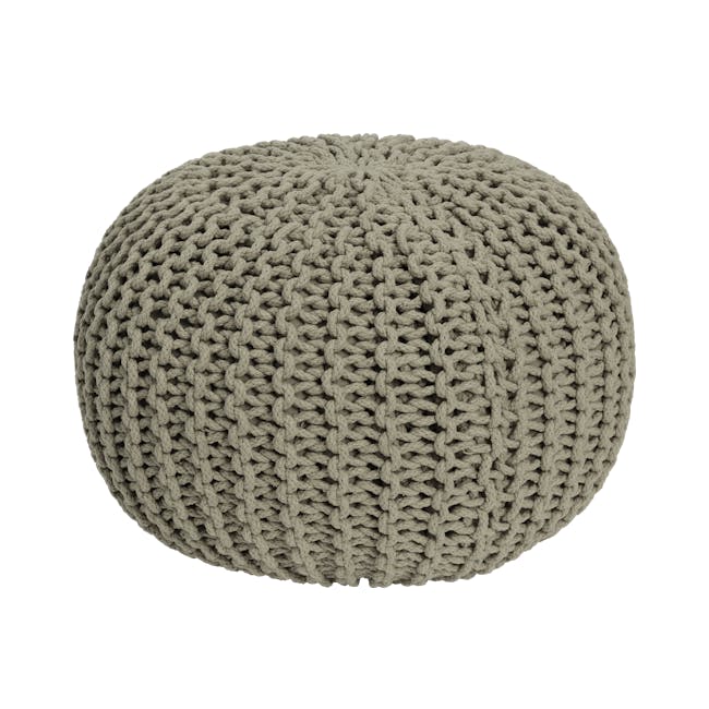 Moana Knitted Pouf - Taupe - 0