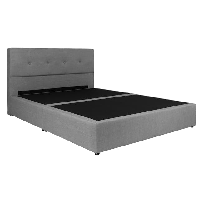 ESSENTIALS Single Headboard Box Bed - Grey (Fabric) - 3