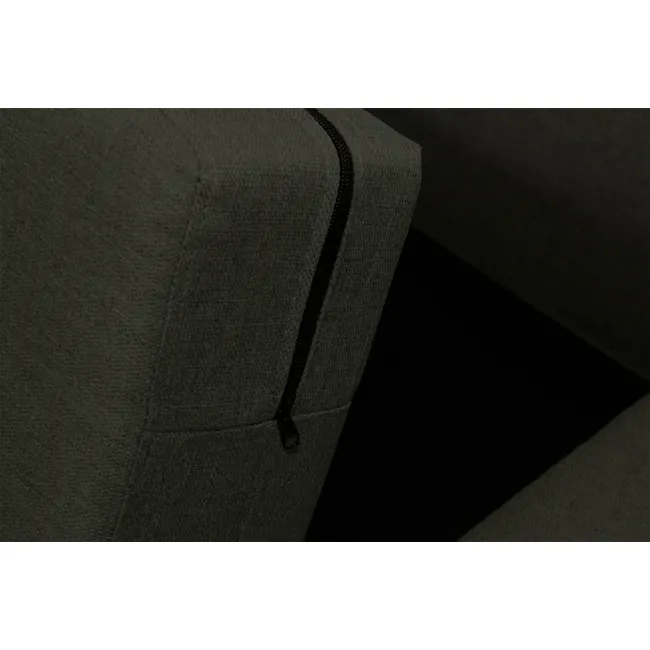 Emma 2 Seater Sofa - Raven - 17 - Dark gray fabric texture, zipper closure, sleek design, minimalist aesthetic, modern