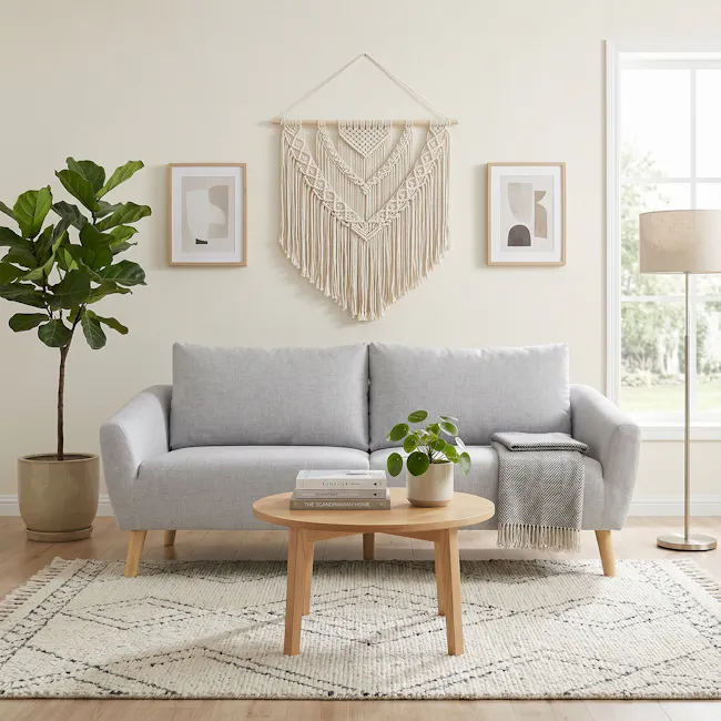 Hana 3 Seater Sofa - Light Grey - 6